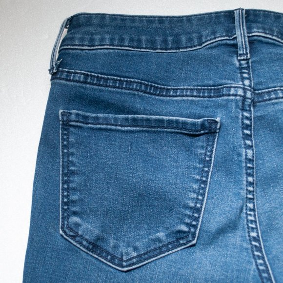 Old Navy Rockstar Super Skinny Jeans Womens 0 Blue Distressed Raw Hem F03X - Picture 3 of 7